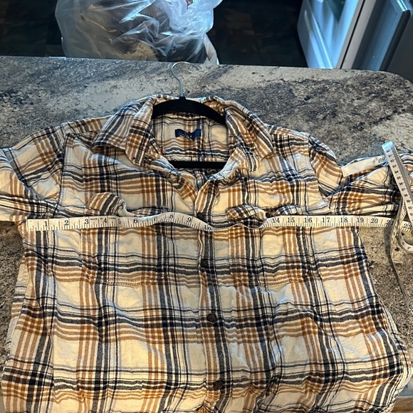 George Tan and Black Plaid Button Down Shirt - Picture 10 of 12